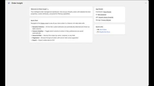 Order Insight screenshot