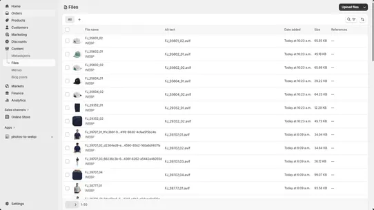 LH Photos to WebP screenshot