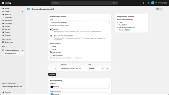 OTB Announcements screenshot