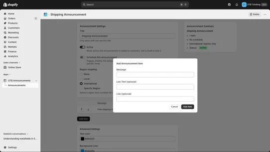 OTB Announcements screenshot