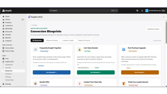 Kaptha OCU ‑ One Click Upsell screenshot