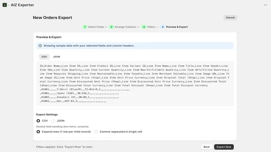 AIZ Exporter screenshot