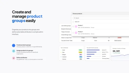 Product Option Groups 360 screenshot