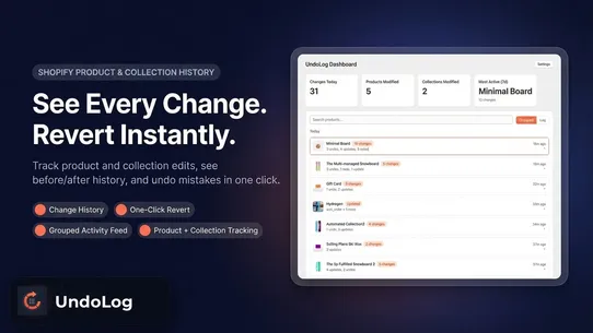 UndoLog‑Track and Undo Changes screenshot
