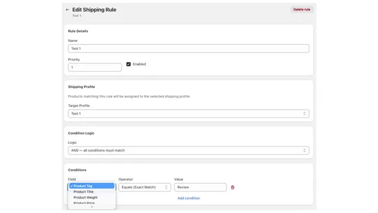 AA Shipping Profile Automator screenshot