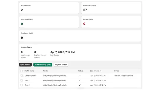 AA Shipping Profile Automator screenshot
