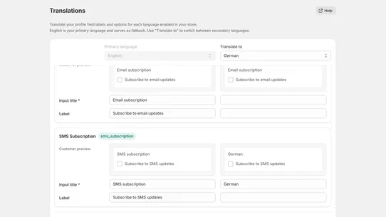 Extended Profile Fields screenshot