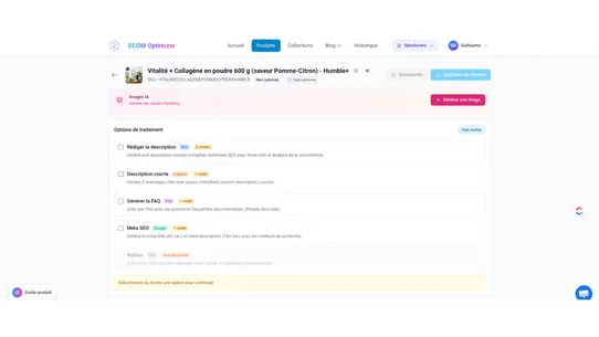 Ecom optimizer screenshot
