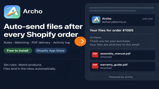 Archo ‑ Send Files after Order screenshot