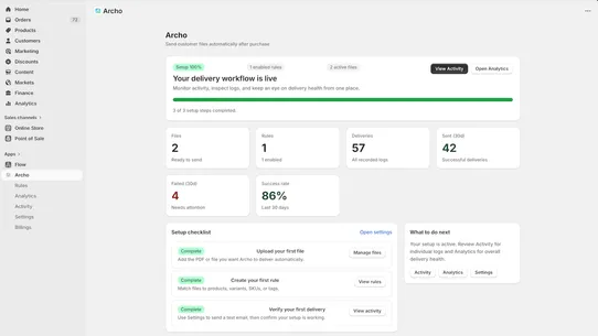 Archo ‑ Send Files after Order screenshot
