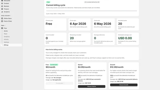 Archo ‑ Send Files after Order screenshot