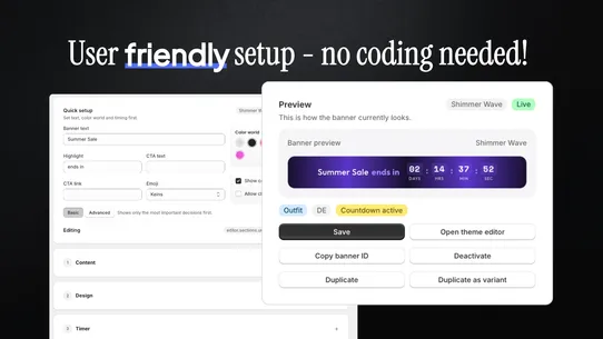 Countdown Timer &amp; Banner Bar screenshot