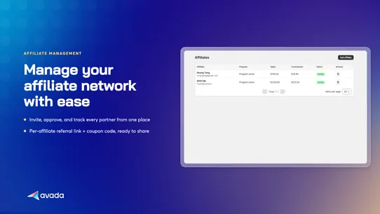 Avada Affiliate Marketing screenshot