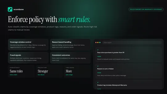 Ecombone Warranty Claims screenshot