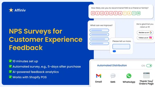 Affiniv Net Promoter Score NPS screenshot