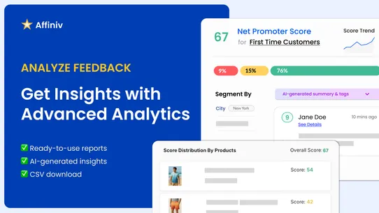 Affiniv Net Promoter Score NPS screenshot