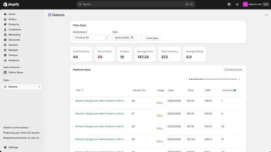 Datavio screenshot