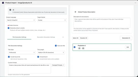 Image2products AI Agent screenshot