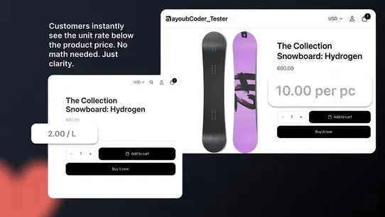 ClearUnit · Unit Price Display screenshot