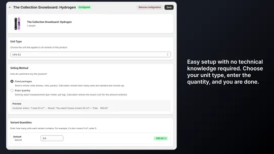 ClearUnit · Unit Price Display screenshot