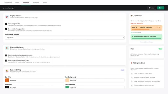 MinimumCart ‑ Order Limits screenshot