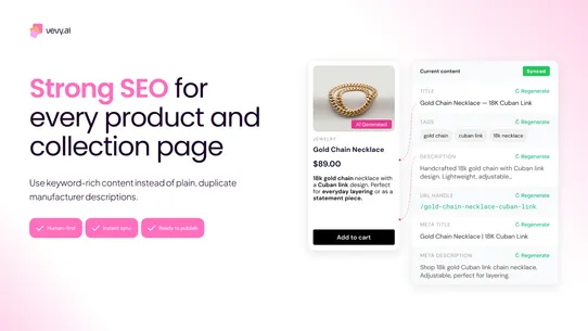 vevy AI Product Description screenshot