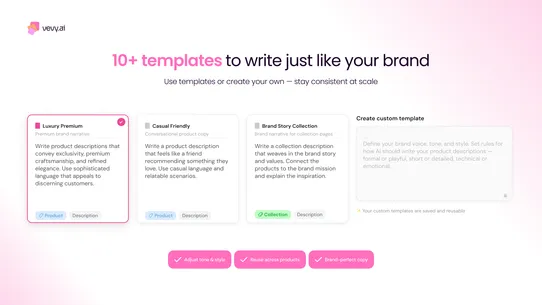 vevy AI Product Description screenshot