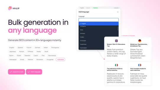 vevy AI Product Description screenshot