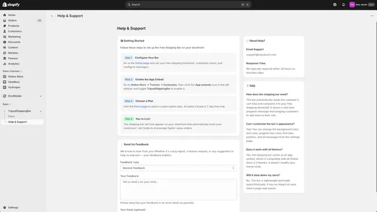 TripodShippingBar screenshot