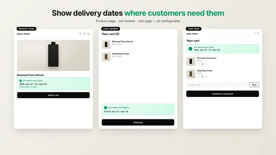 Revo: Estimated Delivery Date screenshot