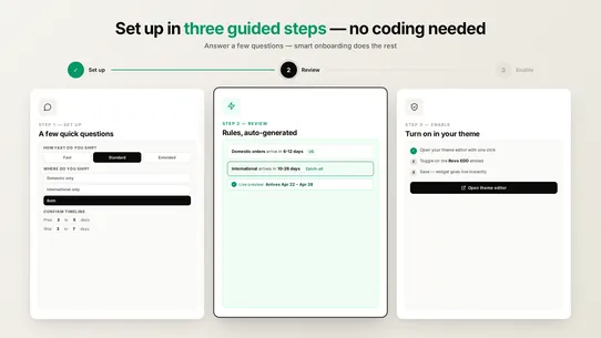 Revo: Estimated Delivery Date screenshot