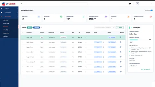 enComm Subscription &amp; Recovery screenshot