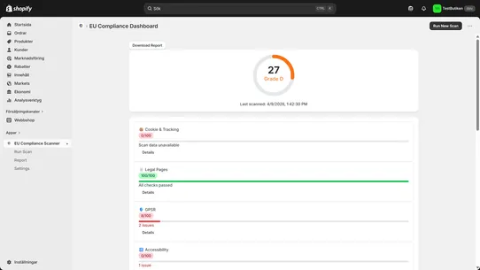 SWEDev EU Compliance Scanner screenshot