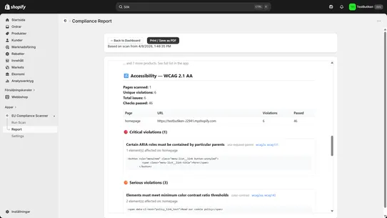 SWEDev EU Compliance Scanner screenshot
