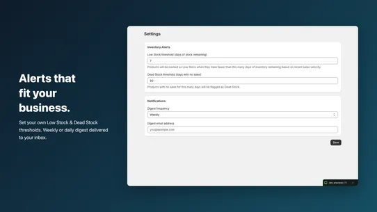 SimpleStock ‑ Low Stock Alert screenshot