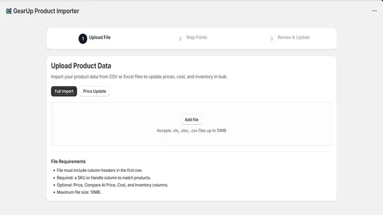 GearUp Product Importer screenshot