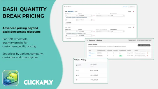 Dash Quantity Break Pricing screenshot