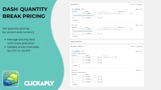 Dash Quantity Break Pricing screenshot