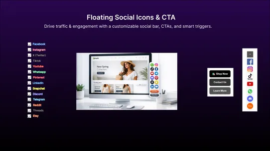 Float: Social Icons &amp; CTA screenshot