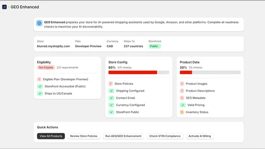 GEO, AEO &amp; UCP — AI Optimizer screenshot