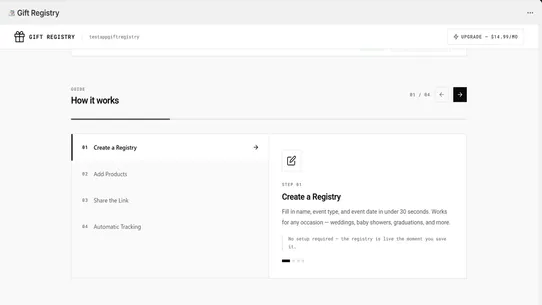 Gift Registry screenshot