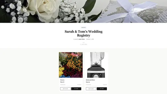 Gift Registry screenshot