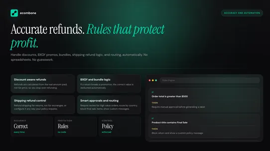Ecombone Returns &amp; Exchanges screenshot