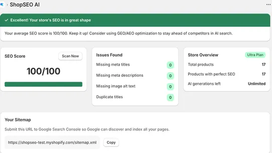 ShopSEO AI screenshot