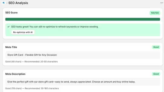 ShopSEO AI screenshot