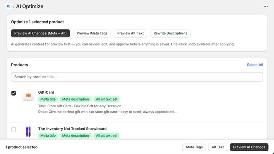 ShopSEO AI screenshot
