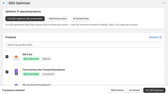 ShopSEO AI screenshot