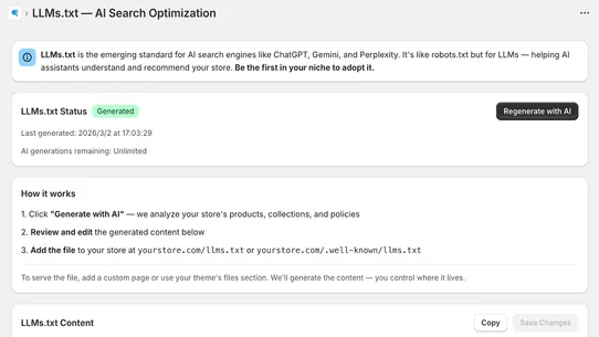 ShopSEO AI screenshot