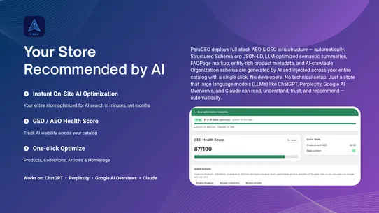 PARA Onsite AEO &amp; GEO Optimize screenshot