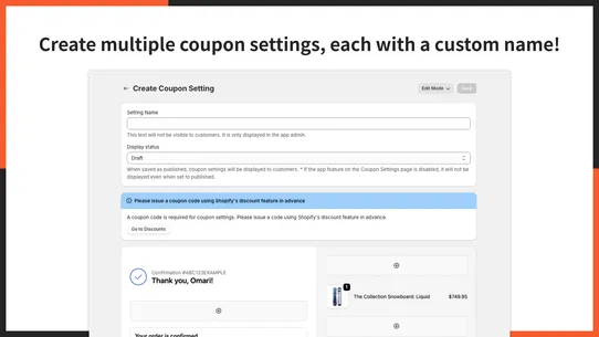 UR: Smart Post Purchase Coupon screenshot